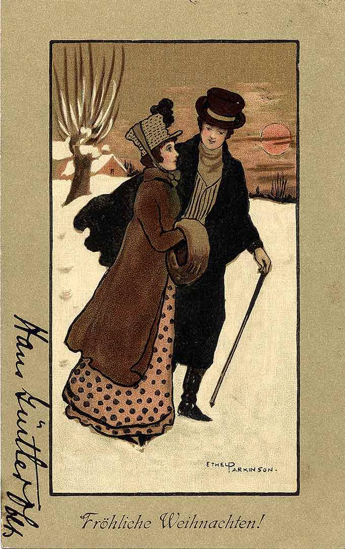 Vánoční pohlednice, kolem roku 1900