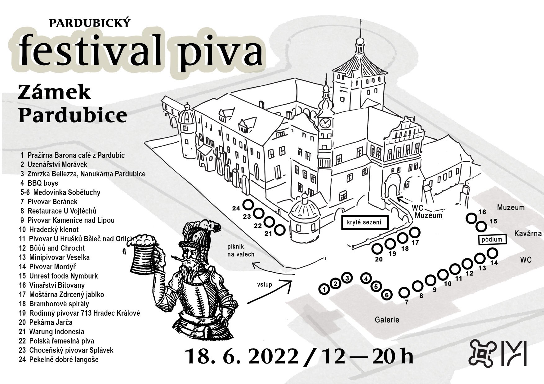 Pardubický festival piva 2022 - plánek areálu