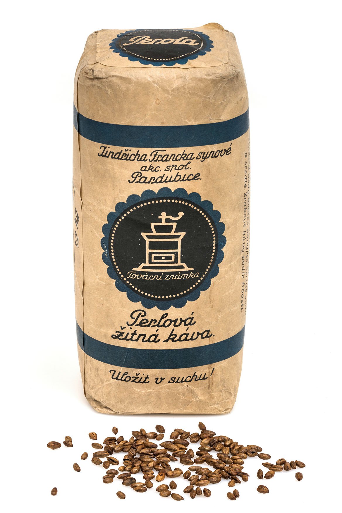 Perola, žitná káva v papírovém balení, 2. čtvrtina 20. století