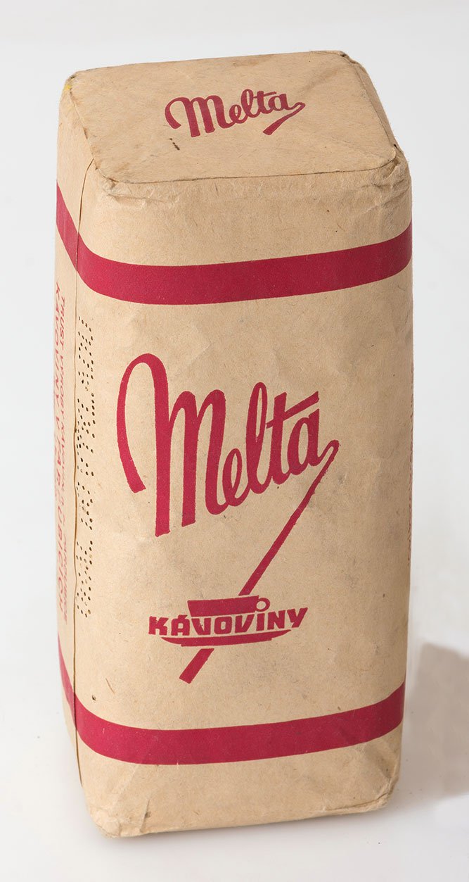 Melta, obal určený do výlohy, konec 40. let – 50. léta 20. století
