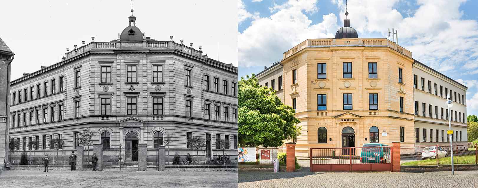 Lázně Bohdaneč, měšťanská škola chlapecká a dívčí, postavena 1896