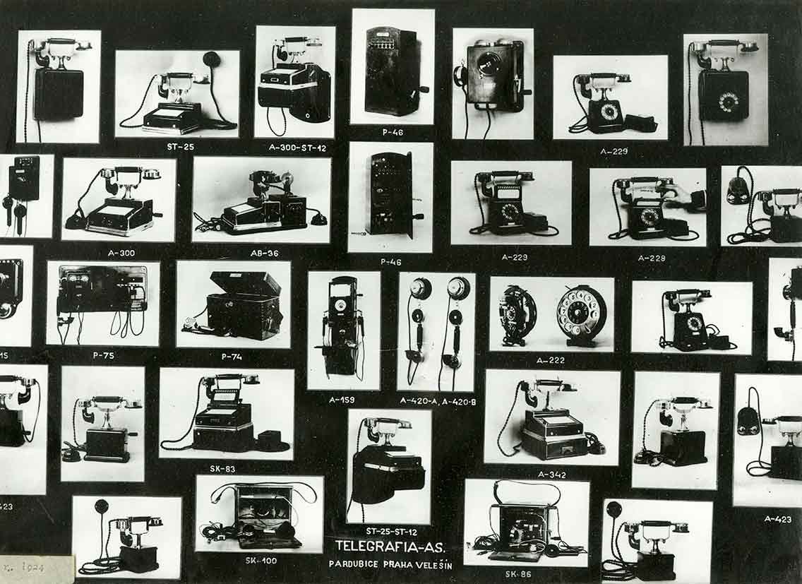 Propagační tablo s telefony Telegrafia, 1924