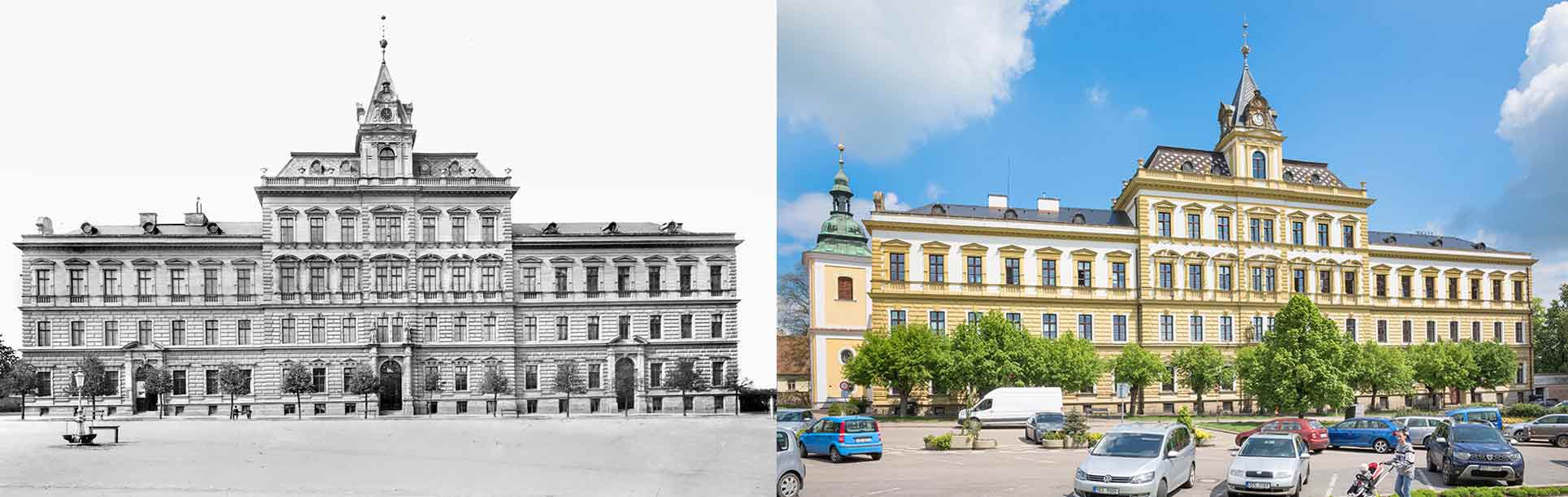 Přelouč, měšťanská škola chlapecká a dívčí, postavena 1879