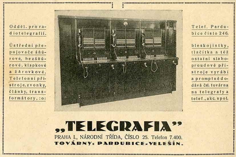 Reklamní leták firmy Telegrafia otištěný v regionálních novinách