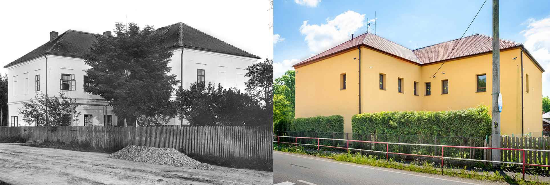 Výrov, obecná škola, postavena v roce 1887