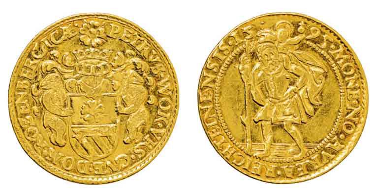 Dukát Petra Voka z Rožmberka, Rychleby (Slezsko), 1595