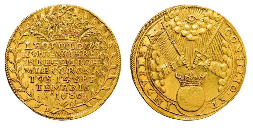 Korunovační desetidukát Leopolda I., Praha, 1656