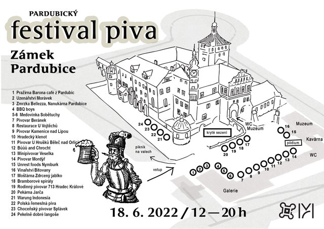 Pardubický festival piva 2022 - plánek areálu